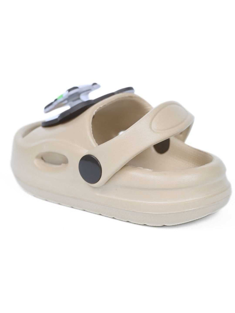 Playful Panda & Bamboo Rotating Charms Sandals for Boys – Beige Back View