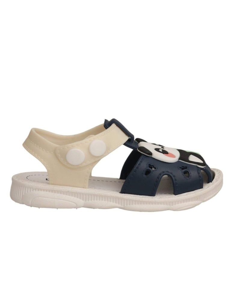 Yellow Bee Panda Plush Strap Sandals For Boys - Side View