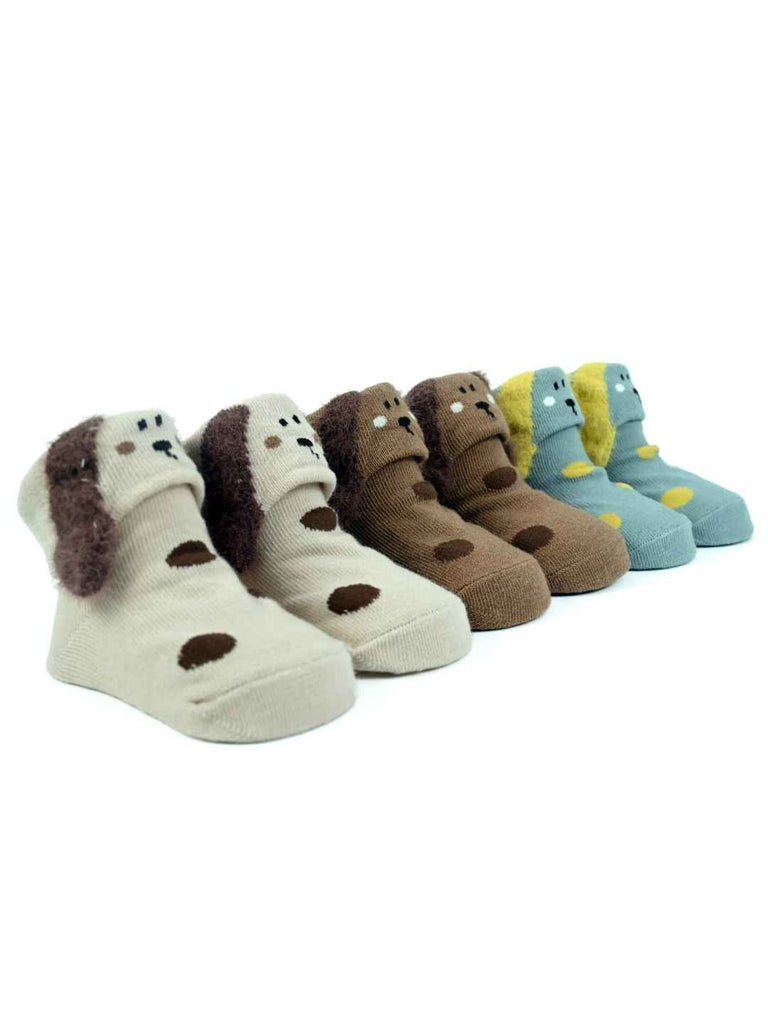 Playful_Pups_Baby_Socks_Set_3-Pack_of_Floppy-Eared_Puppy_Booties_in_Cream_Brown_Grey-Angle View