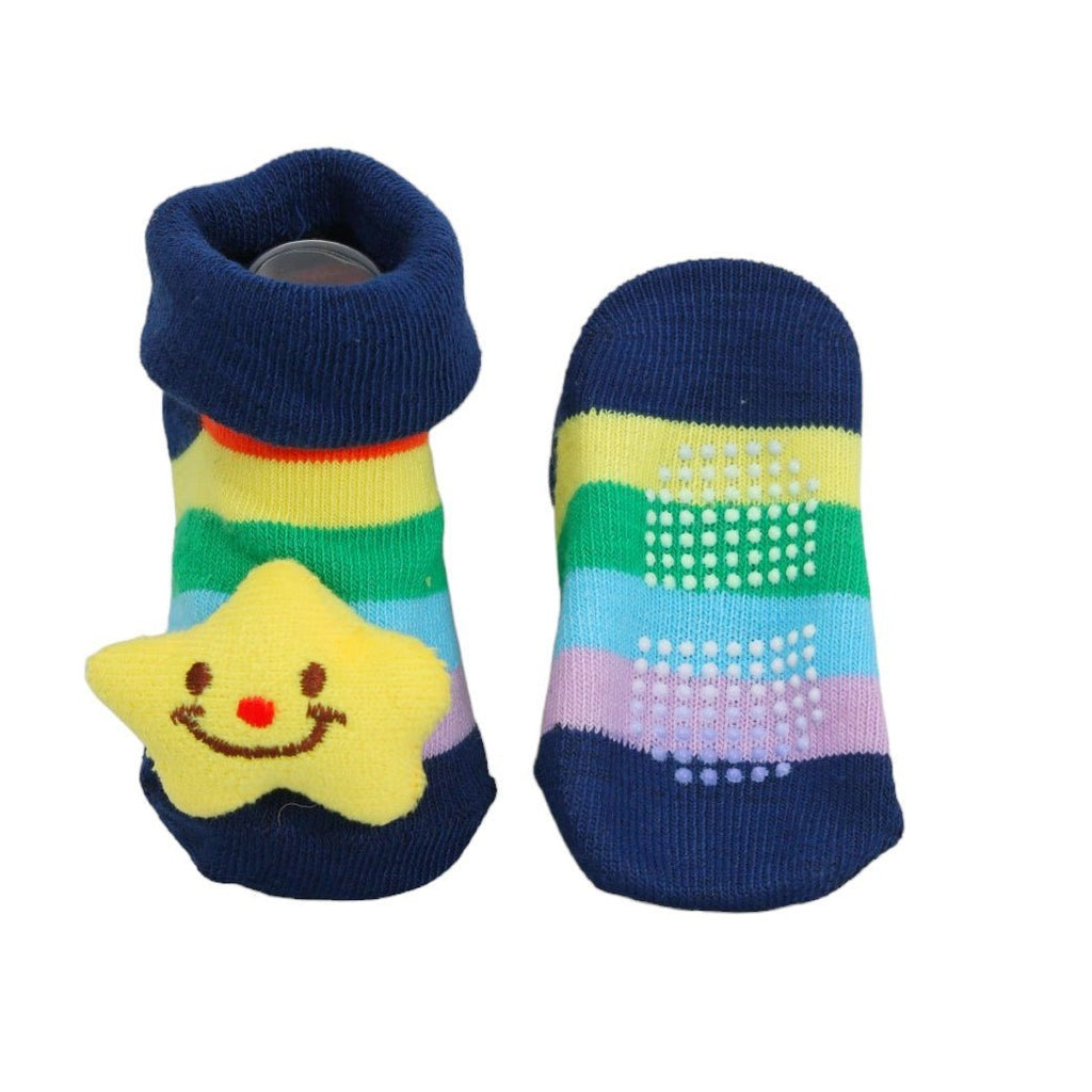 Pair of baby boy socks with non-slip Star pattern design