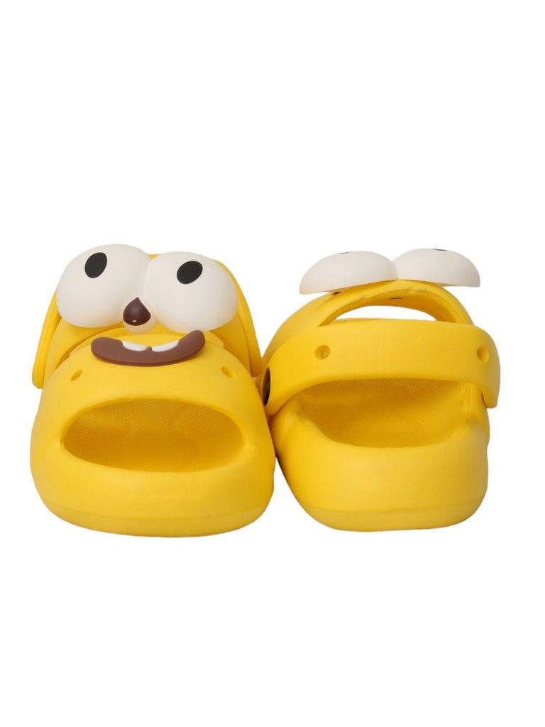Full Back View of Yellow Bee Cartoon Character Themed Sandals