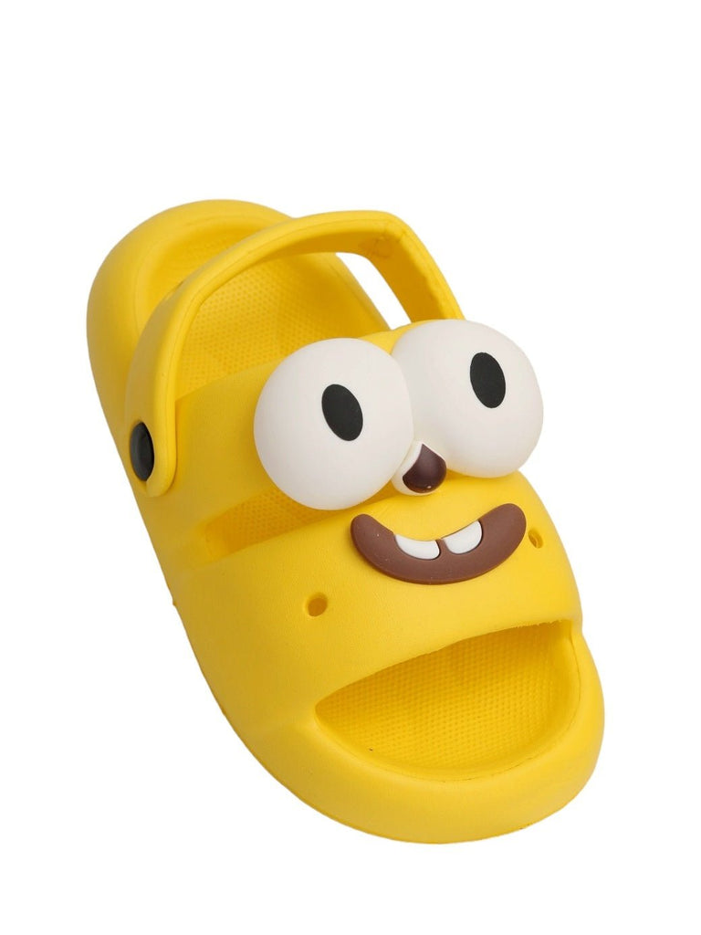 Front View of Bright Yellow Bee Kids' Cartoon Sandal