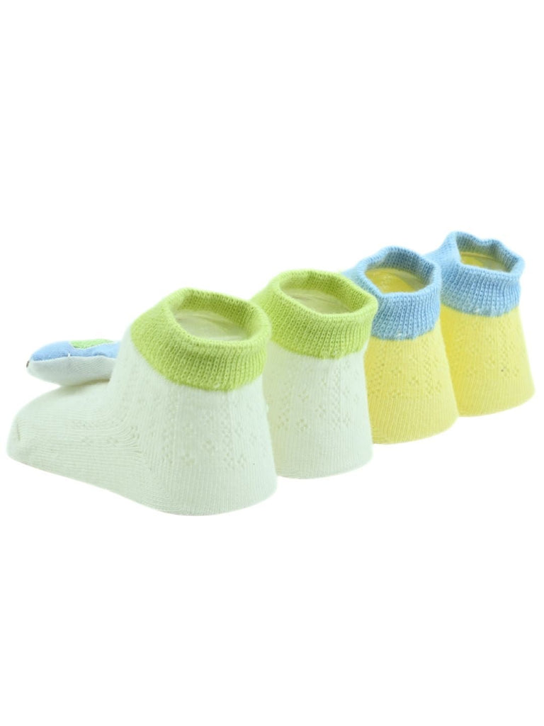 Playtime Dino & Car 3D Doll Head Baby Ankle Socks for Boys - Multi - Back View