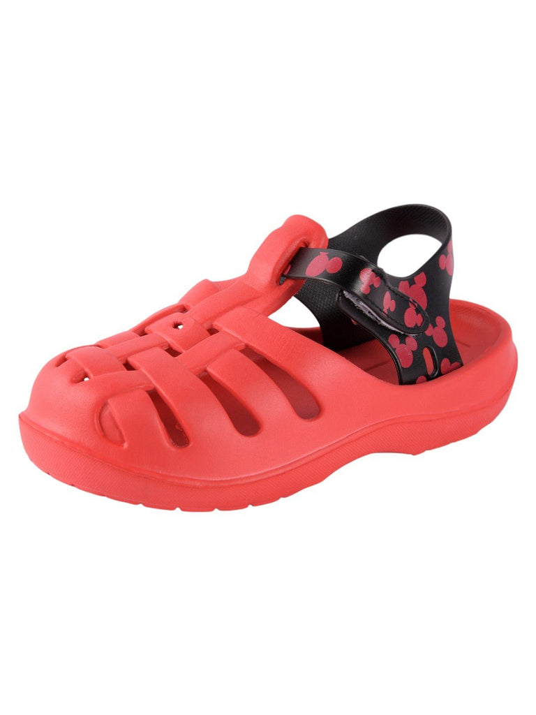 Playtime Pro Red Clogs for Boys Secure Hook and Loop Strap  side view