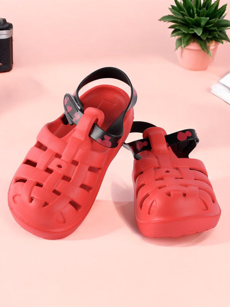 Playtime Pro Red Clogs for Boys Secure Hook and Loop Strap creative view