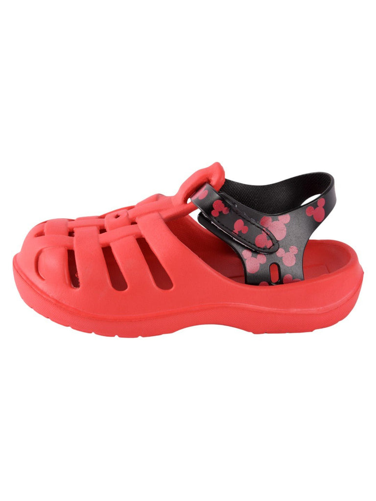 Playtime Pro Red Clogs for Boys Secure Hook and Loop Strap side view