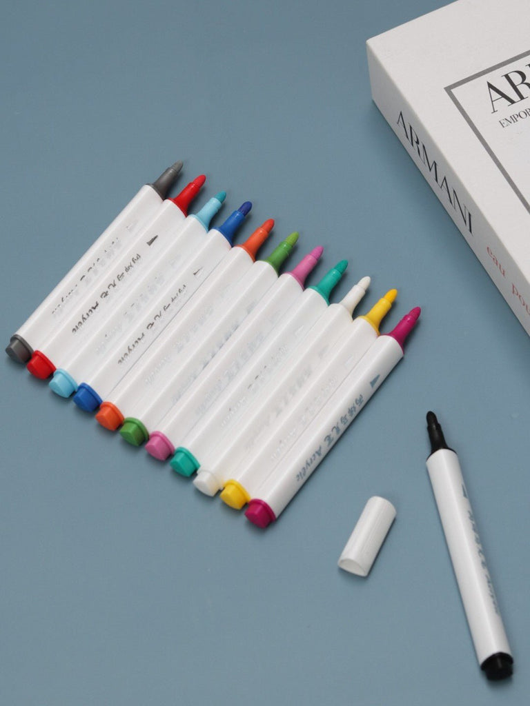 Yellow Bee Acrylic Markers Set creatively displayed with vibrant colors.