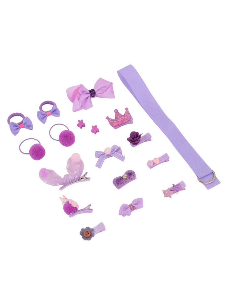 Purple_crown_and_bow_hair_clip_collection_from_Yellow_Bee