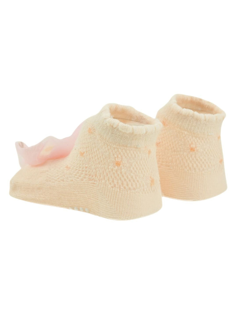 Pretty Baby Socks with Floral Design for Girls - Multi Color - Back View