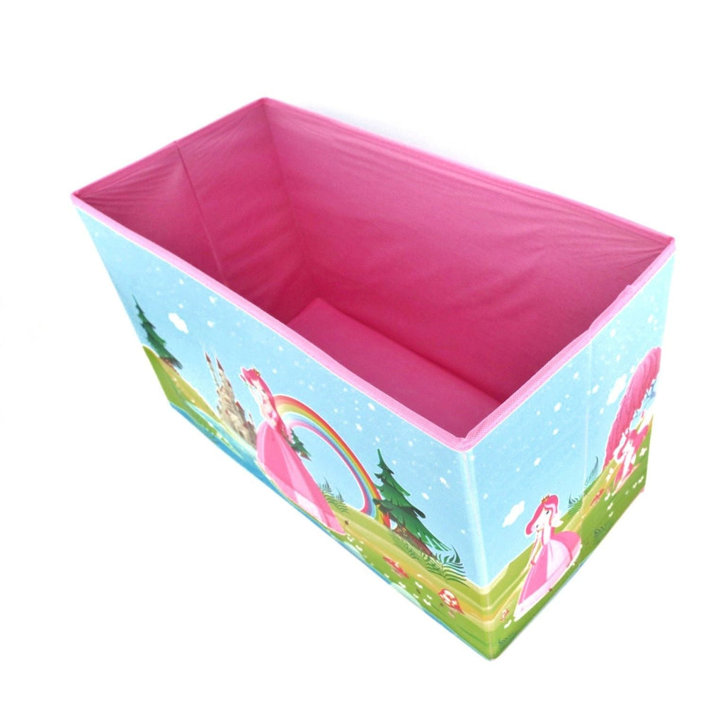 Open view of Yellow Bee Princess Multi-Functional Folding Storage Box, illustrating internal storage space.