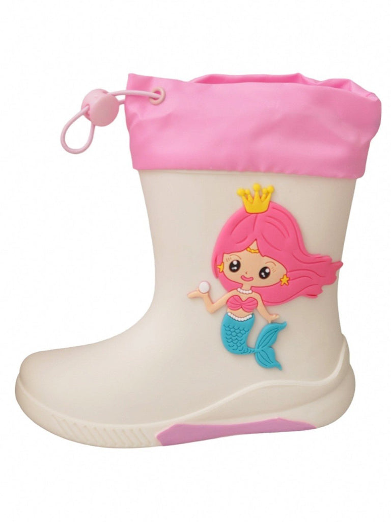 Shop Princess White Mermaid Rain Boots for Girls by Yellow Bee Perfect for Rainy Adventures Yellow Bee India