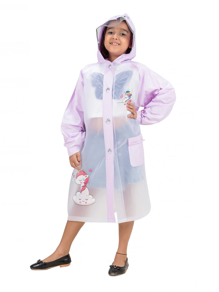 purple-dream-unicorn-raincoat-with-attached-school-bag-space-for-girls-Full View