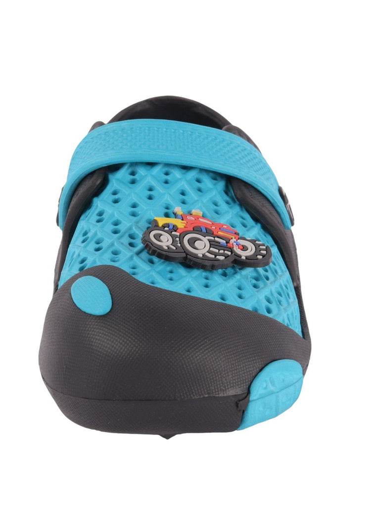 Raceway Aqua & Black Clogs for Boys zoom view