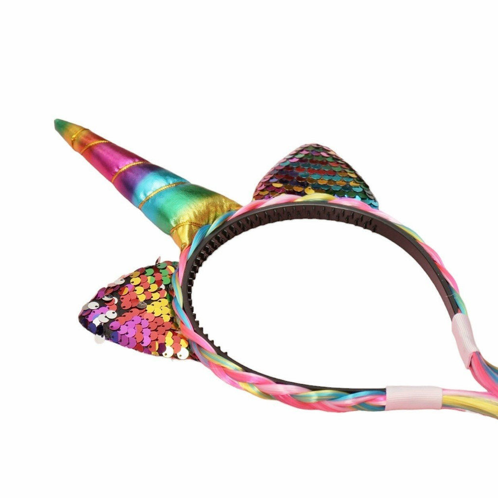 Yellow bee fancy horn themed multi color hair band for girls Angle View