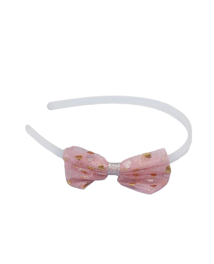 Close-up of Yellow Bee Pink Sparkle Bow Hair Accessories