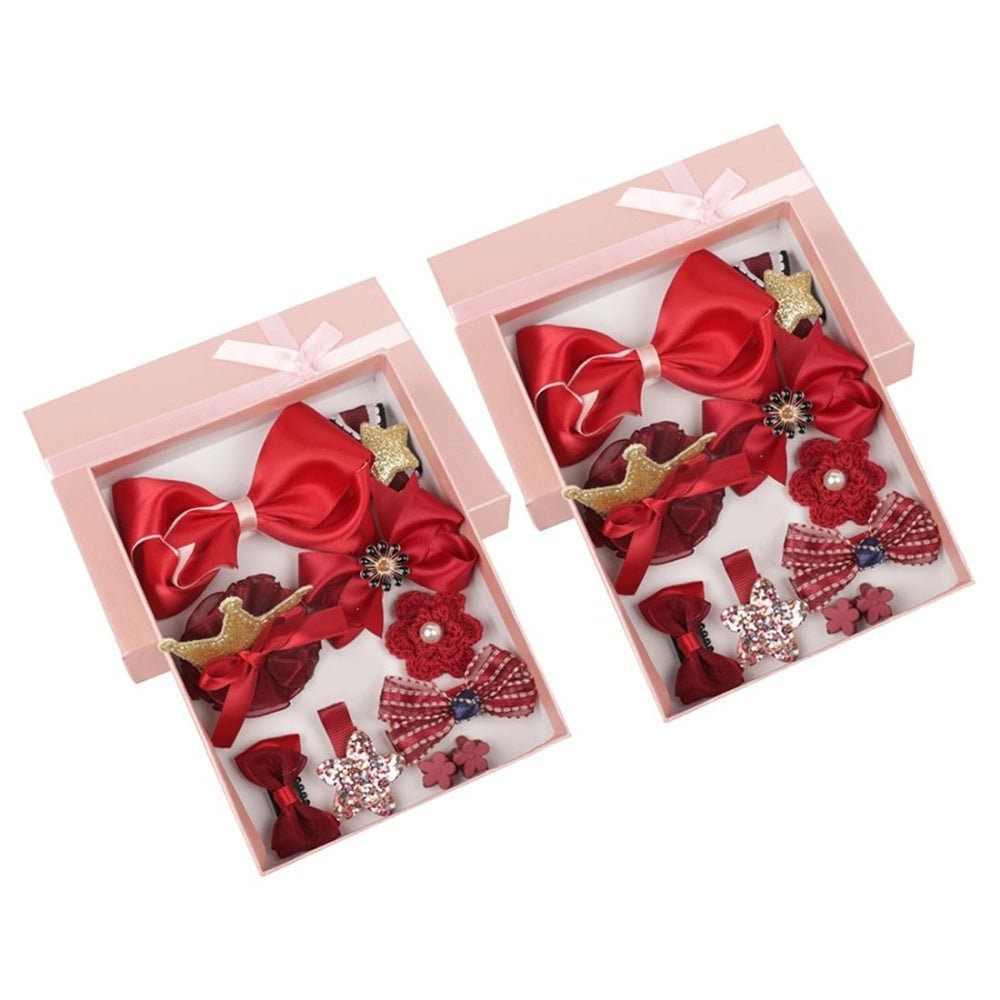 Elegant Yellow Bee Pack of 2 Red Hair Clips Set for Girls in Gift Box