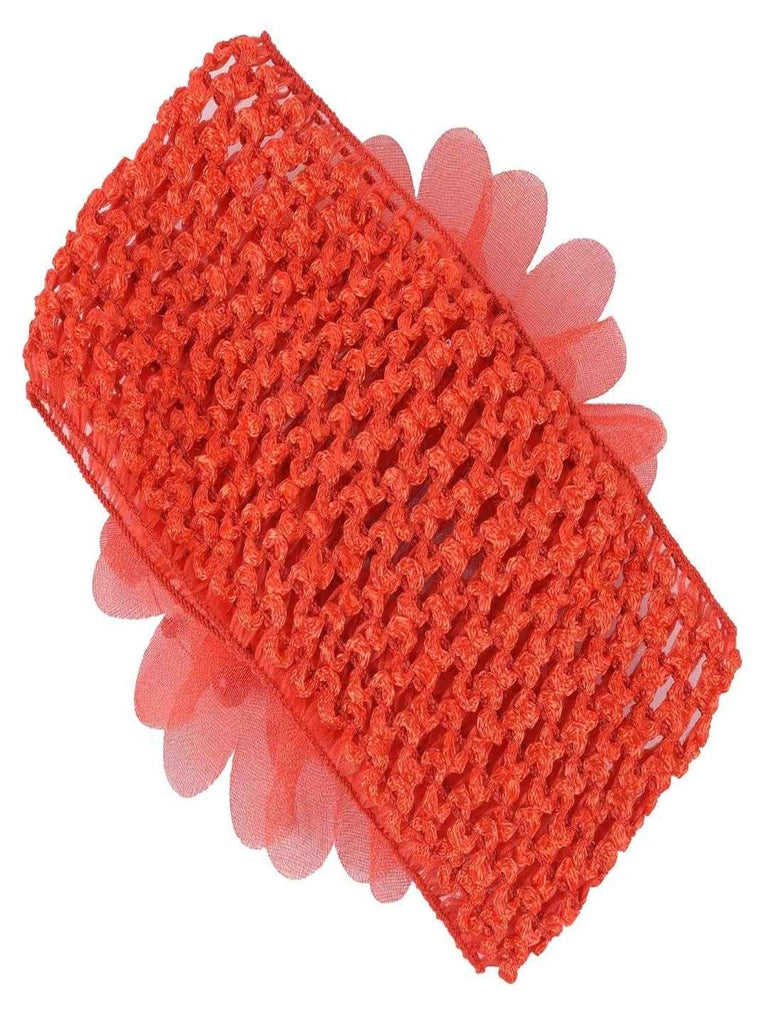 Yellow Bee Red Ruffle Flower Infant Headbands - Back View