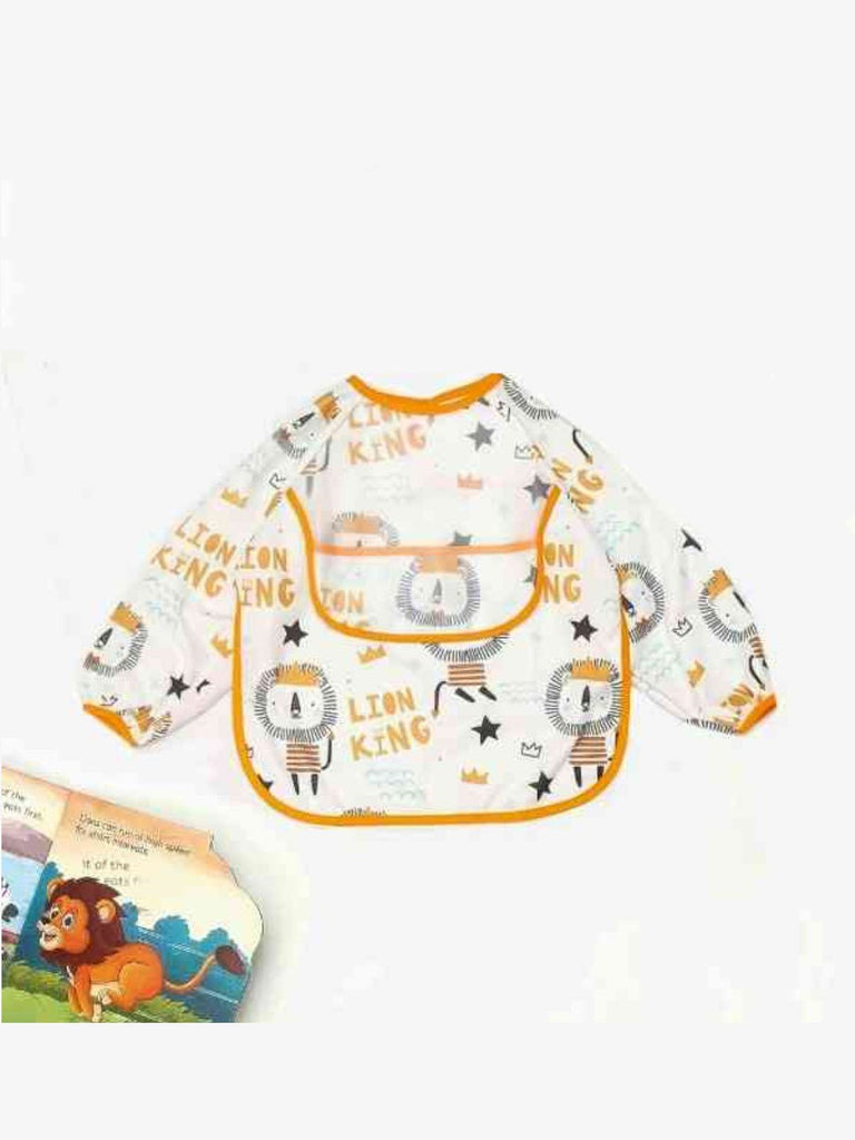 Creative display of Regal Lion King Long-Sleeve Baby Bib set in a playful environment.