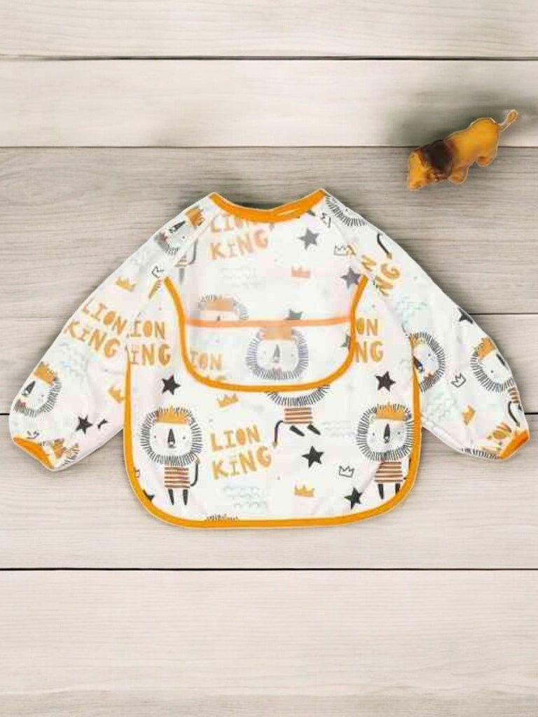 Creative display of Regal Lion King Long-Sleeve Baby Bib set in a playful environment.