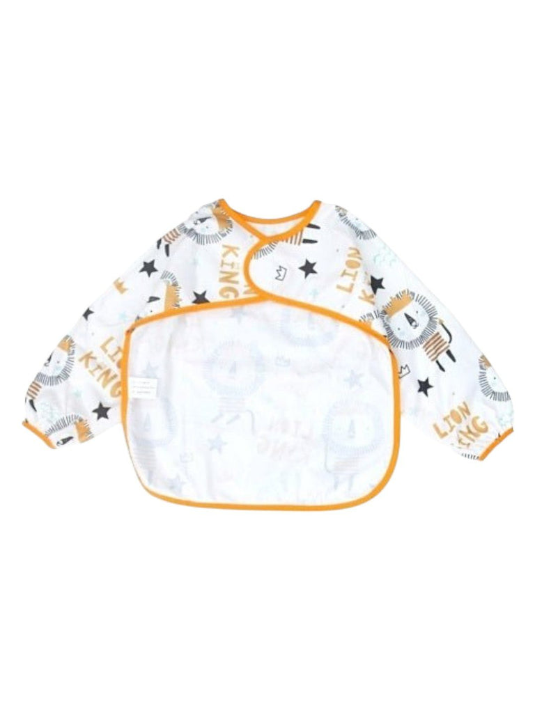 Back view of Regal Lion King Long-Sleeve Baby Bib with lion patterns.