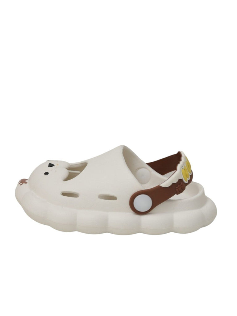 Regal Roar White Lion Kids' Clogs - Majestic Comfort for Your Cub-Side view