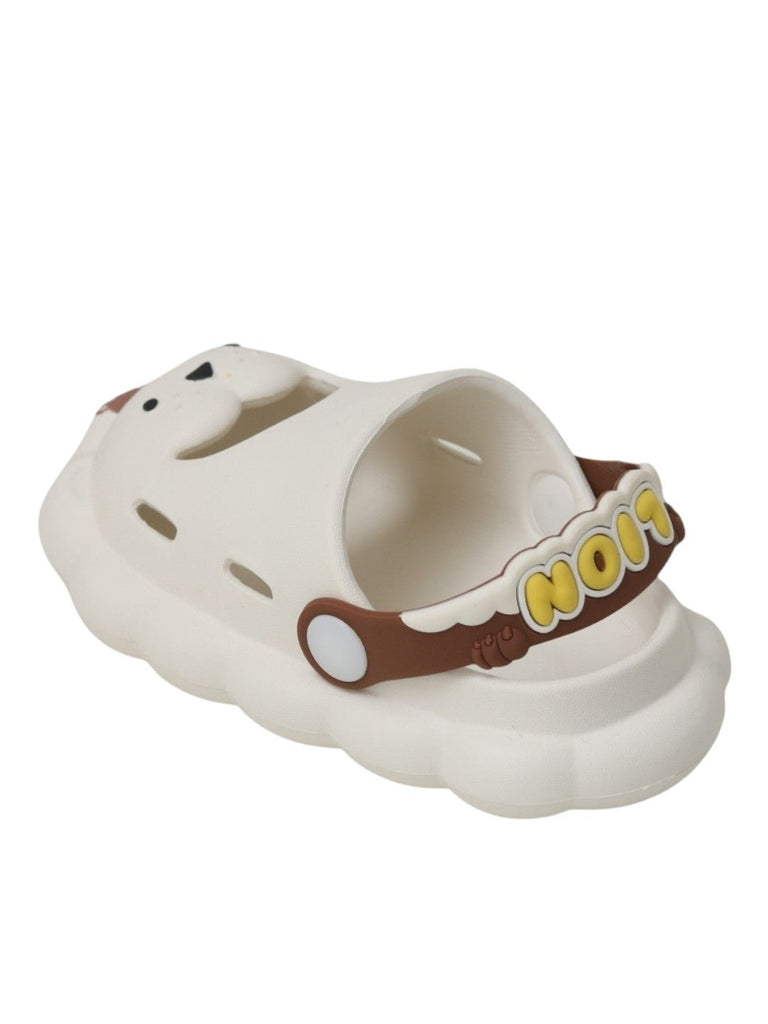 Regal Roar White Lion Kids' Clogs - Majestic Comfort for Your Cub-Back view