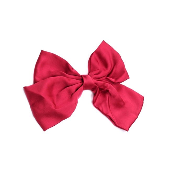 Elegant Red Bow Hair Clip by Yellow Bee for Girls