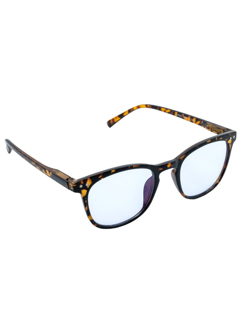 Retro Tortoise Blue Lens Glasses – Fashionable Eyewear for Everyday Style-Angle View