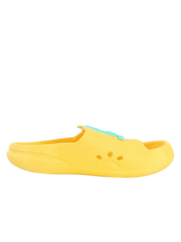 Roaring Fun Dino Applique Slides - Sunny Yellow-Side View