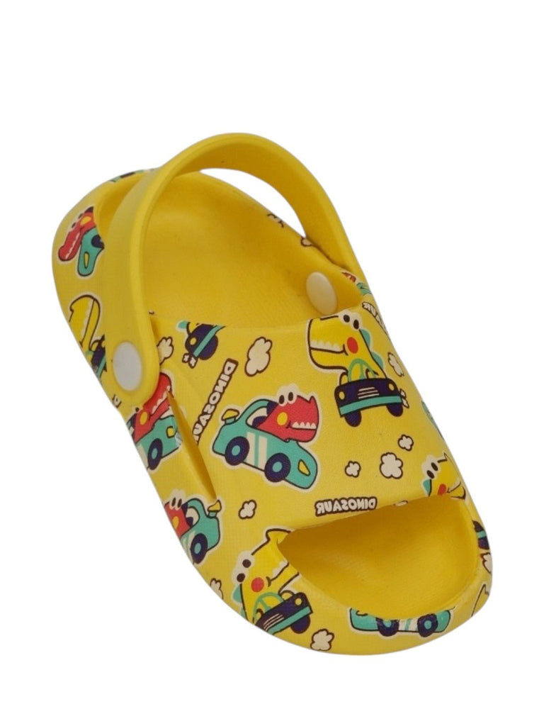 Roaring Racers: Kids' Dino Driving Car Print Sandals-Angle View