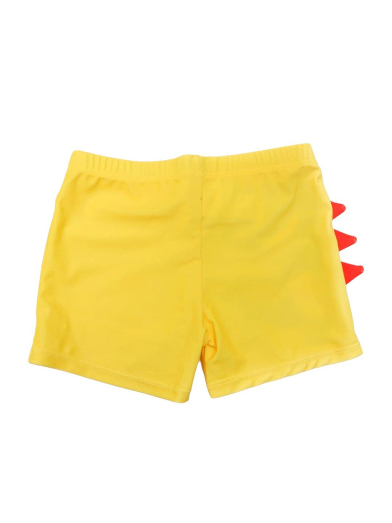 roaring-waves-boys-yellow-dino-swim-shorts-with-playful-blue-dinosaur-front-view