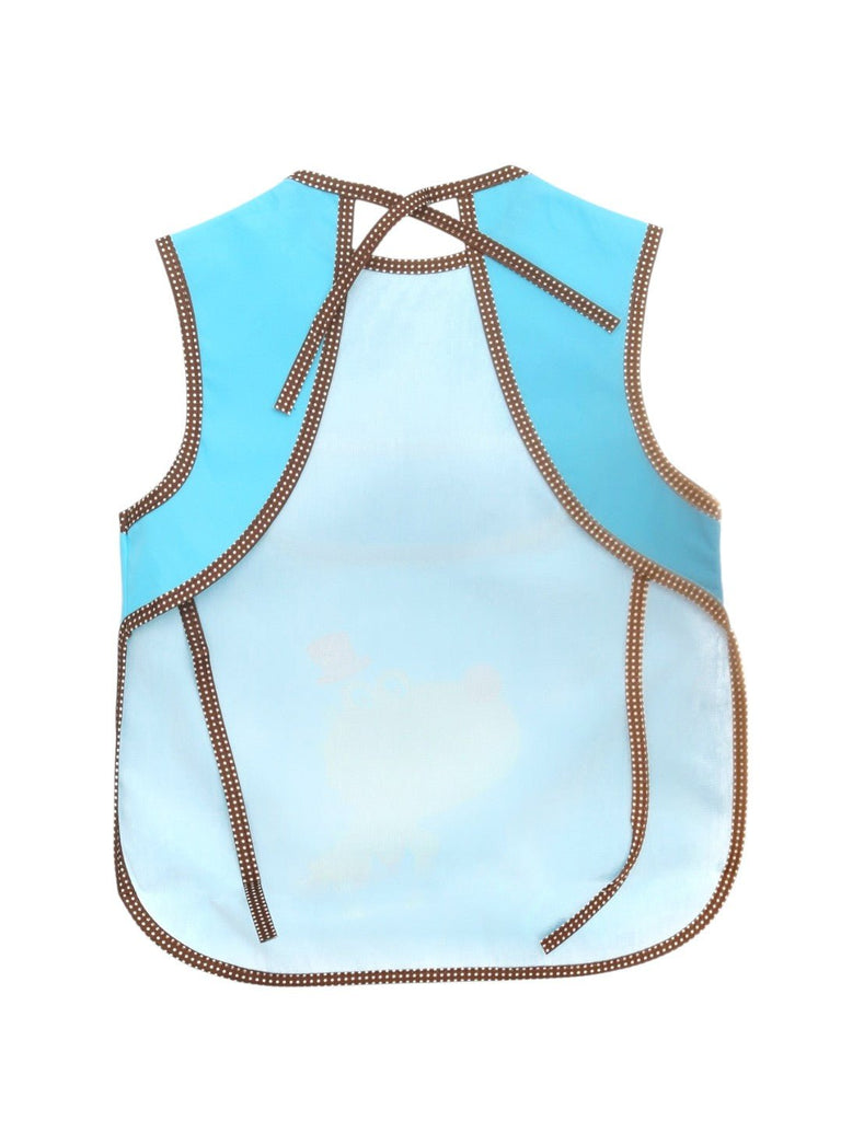 Royal Blue Dinosaur Baby Bibs with Waterproof Coating For Boys- back view