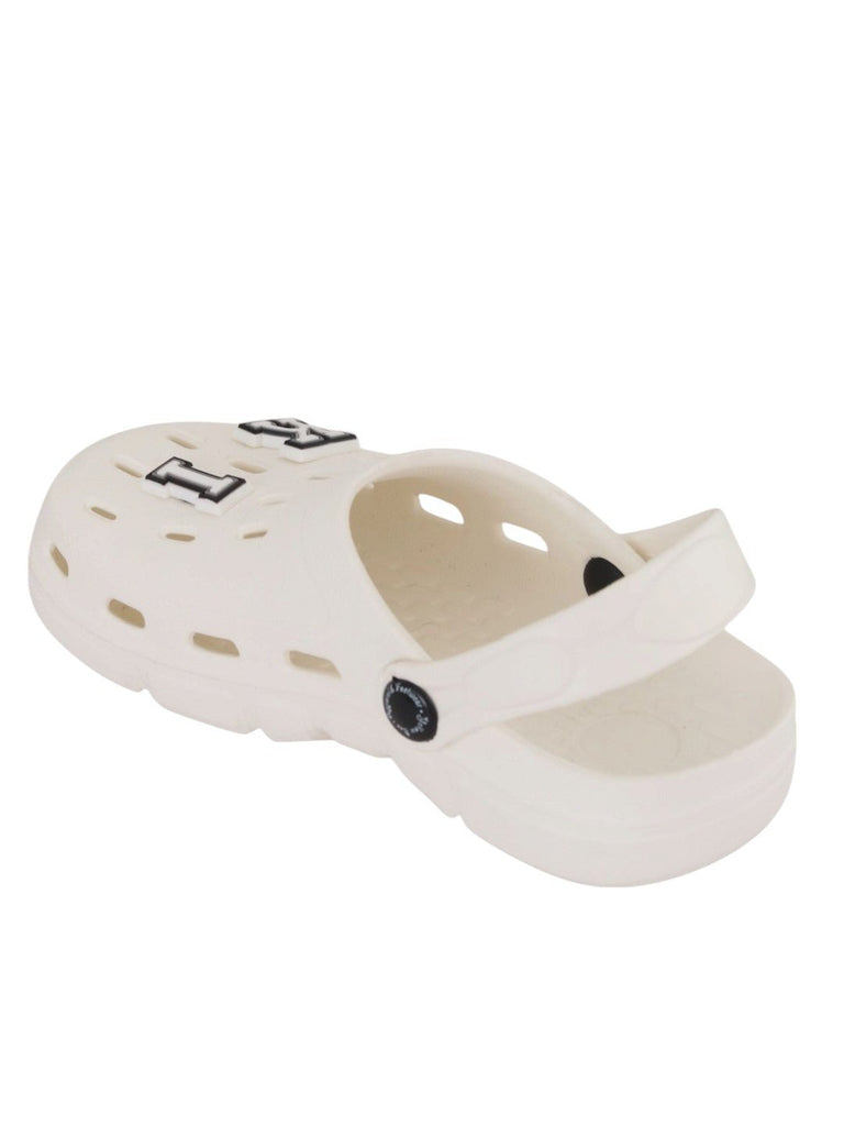 Royal Clogs with “KING” Letter Charms for Boys- White-Back View
