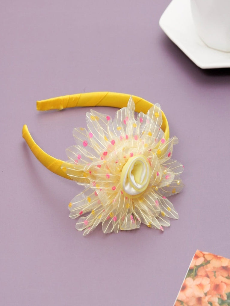 Ruffle Flower Hairband with Pearl Creative view