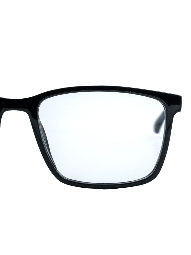 Slate View Eyewear – Black Frame Blue Lens Glasses for Daily Comfort-Close up view