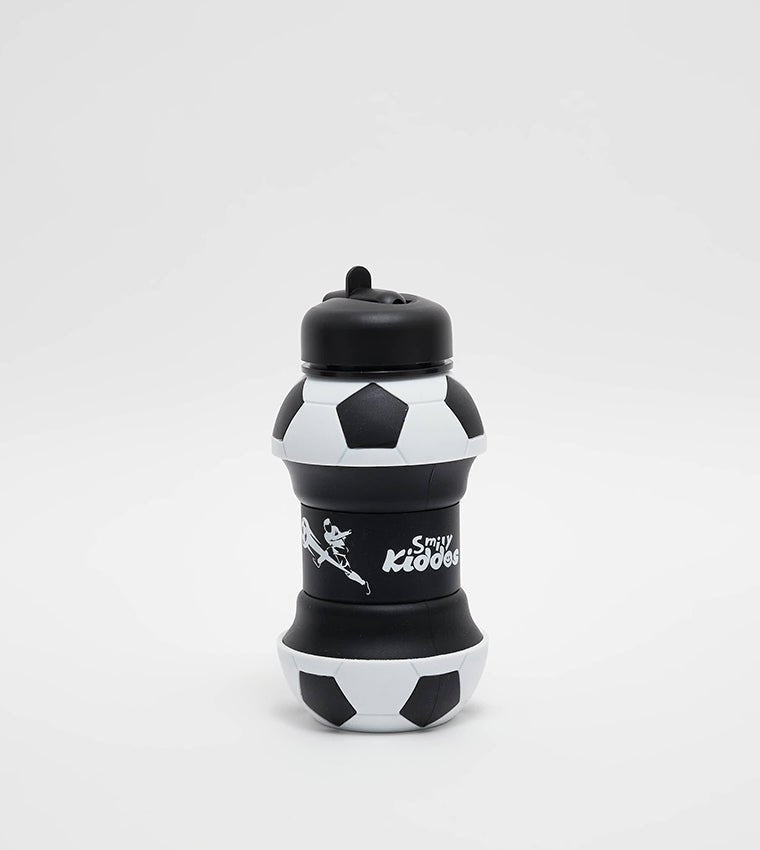 Smily Kiddos Black & White Football Water Bottle - Full Expanded View