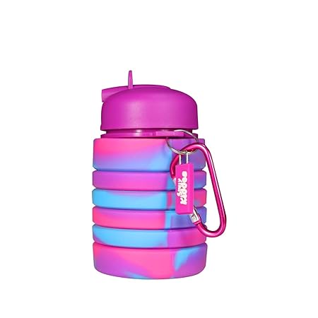 Smily Kiddos Silicone Expandable & Foldable Water Bottle - Purple Pink