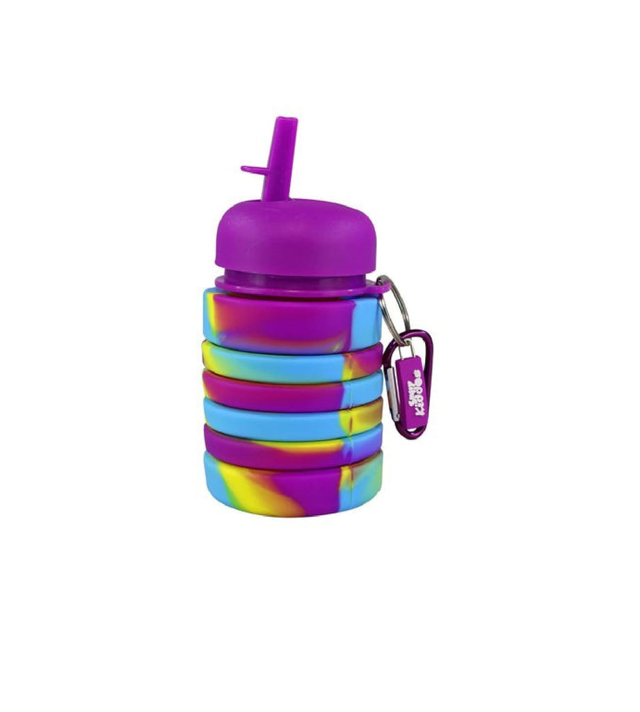 Creative Display of Smily Kiddos Expandable & Foldable Water Bottle in Purple and Pink