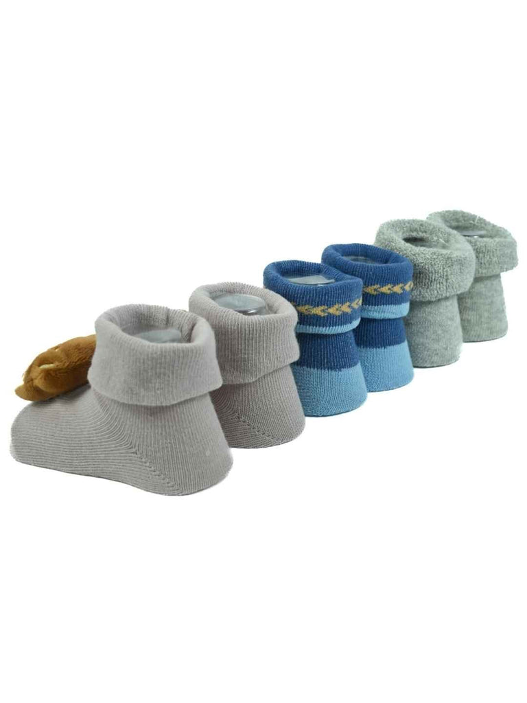 Snuggle Friends Baby Booties – Kitty, Tiger & Bear Characters for Cozy Little Feet-Back View