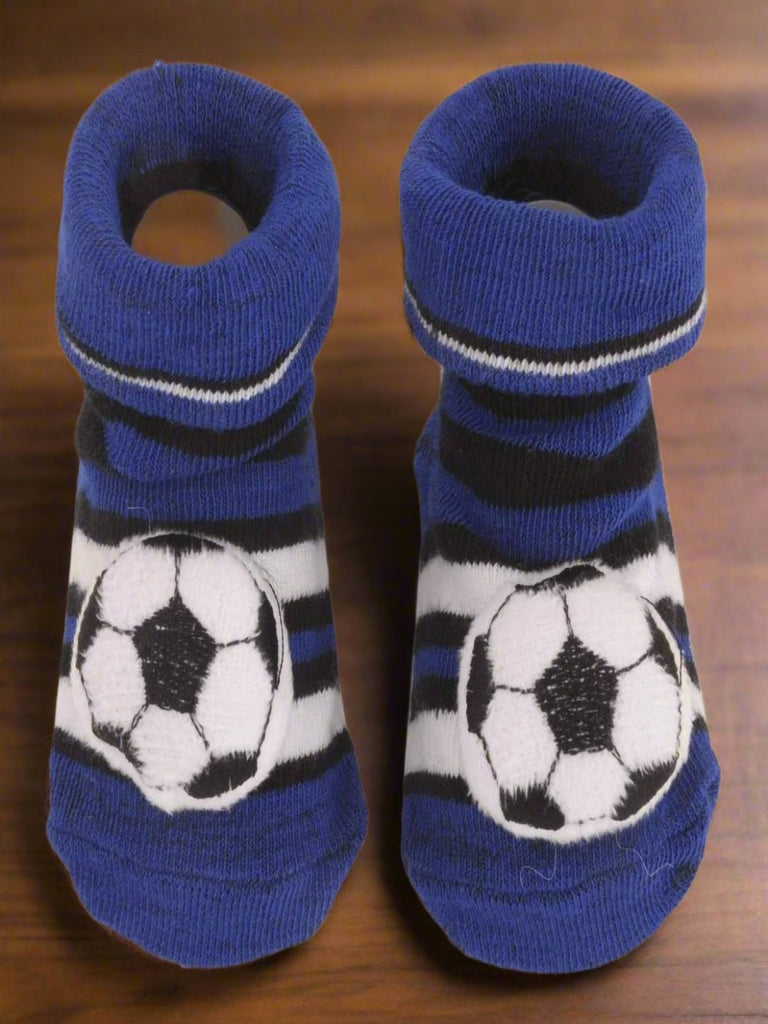 Soccer-Themed Baby Socks with 3D Ball Design Product View - Yellow Bee