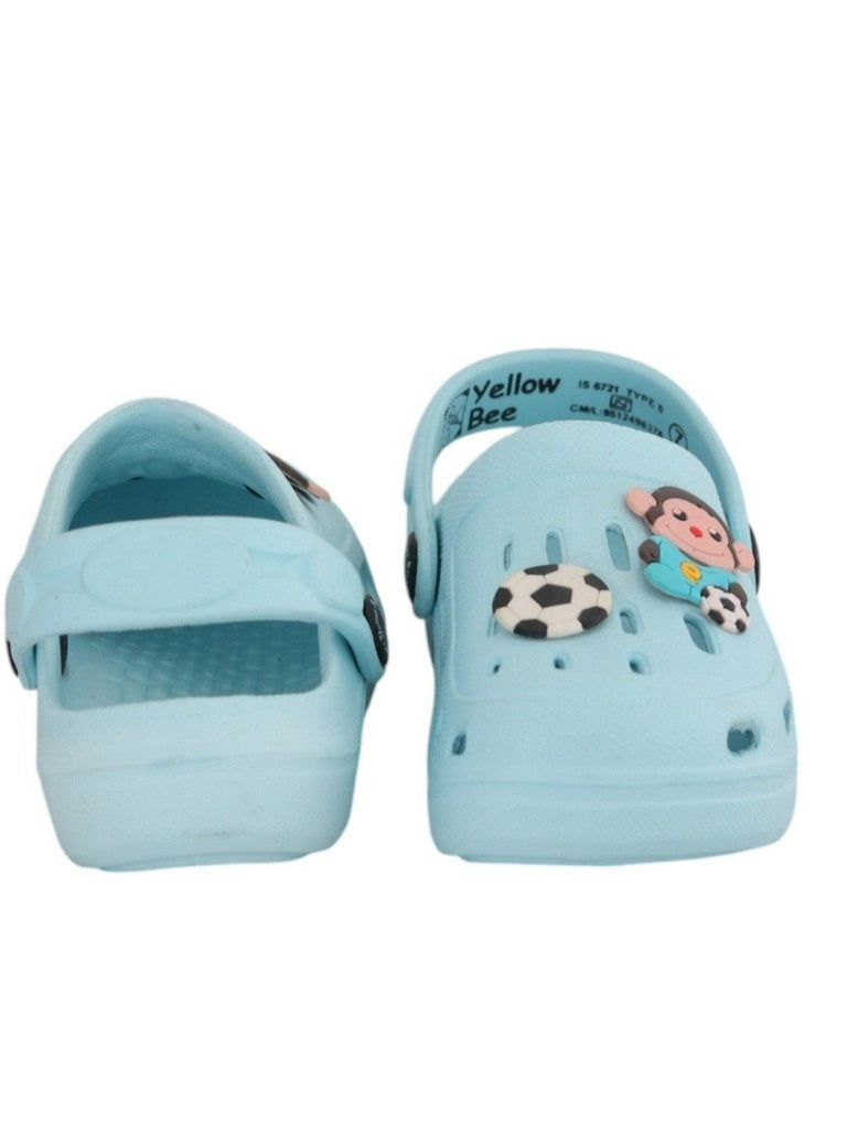 Soccer-Themed Clogs with Fun Cartoon Design for Boys-Full Back View