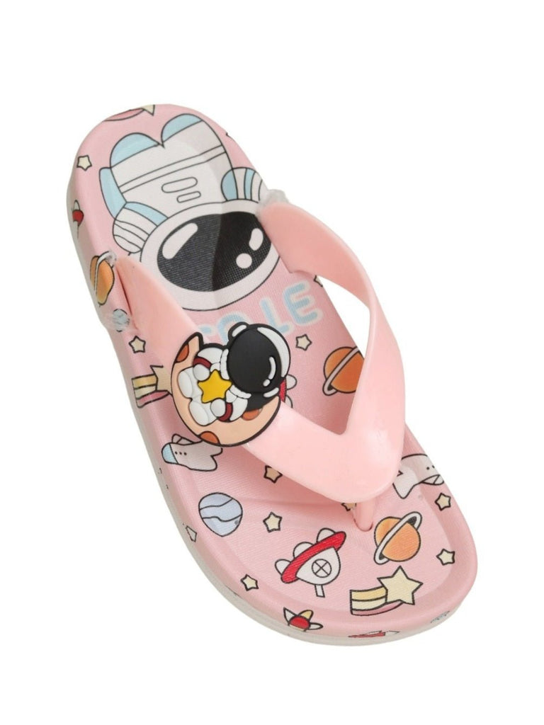 Angle view of Soft Pink Space Adventure Astronaut Theme Slides for Girls by Yellow Bee