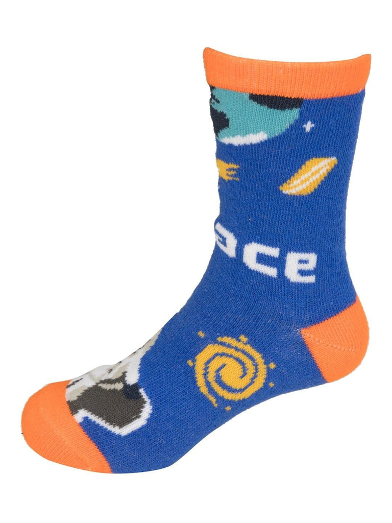 YellowBeeSpaceAdventureSocksforBoys-BlueSide