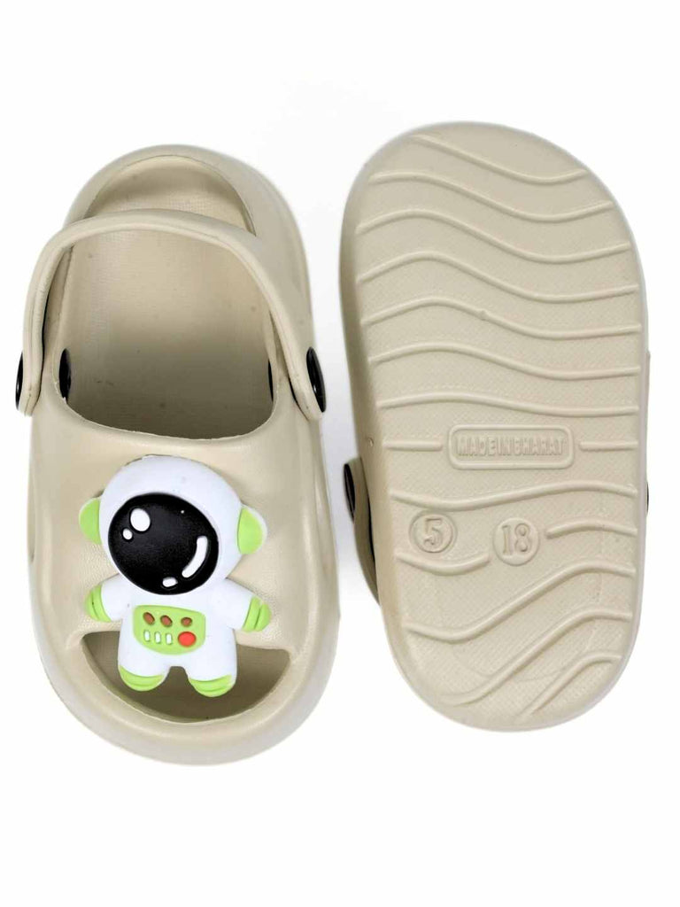 Space Explorer Charm Sandals for Boys – Beige Front & Back View