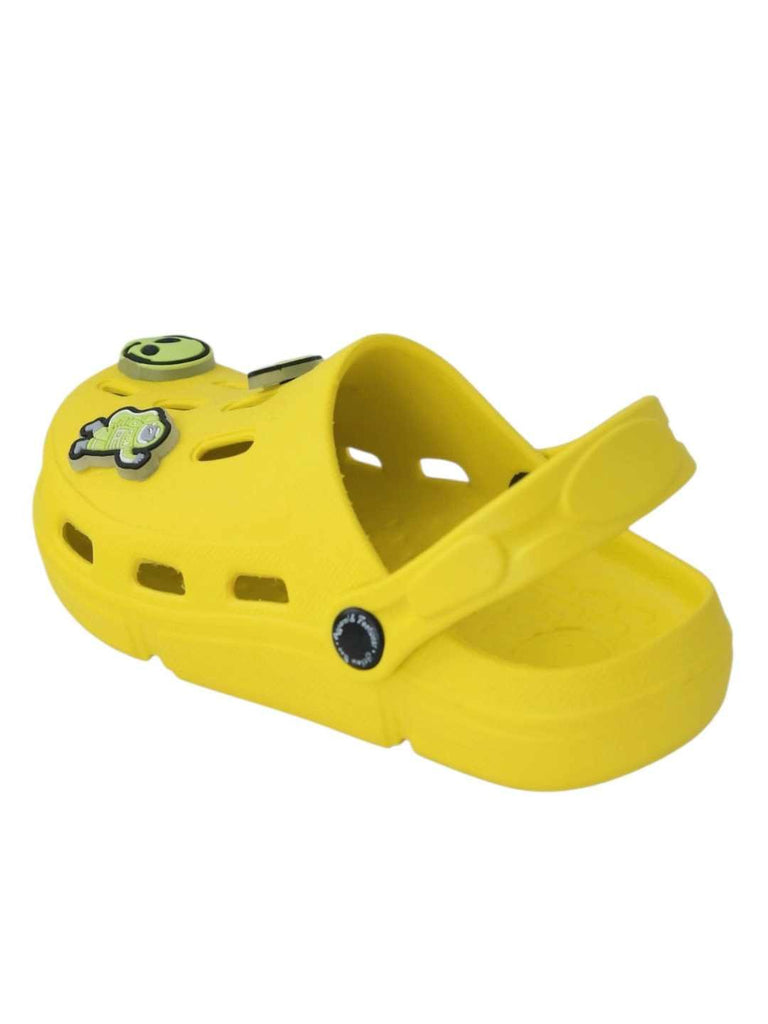 Space Explorer Glow-in-the-Dark Alien & Space Charms Clogs for Boys-Yellow-Back View