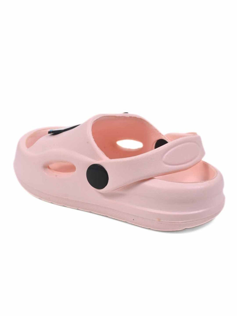 Space Fantasy Star & UFO Charm Sandals for Girls- Pink Back View