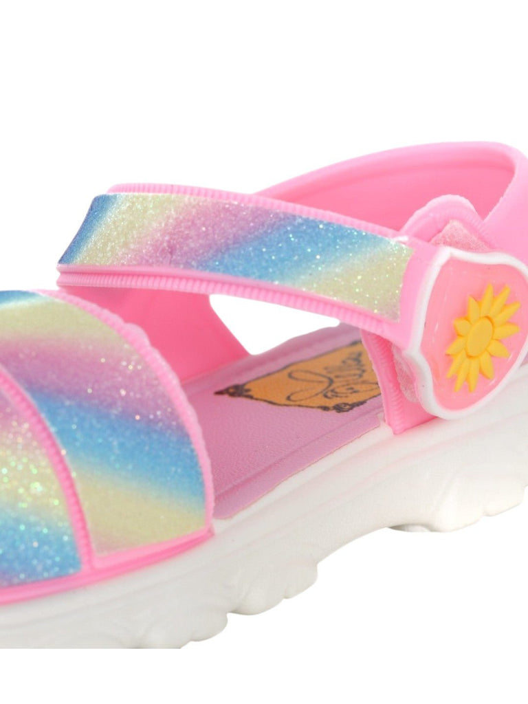 Sparkling Rainbow Glitter Sandals for Trendy Comfort-close up