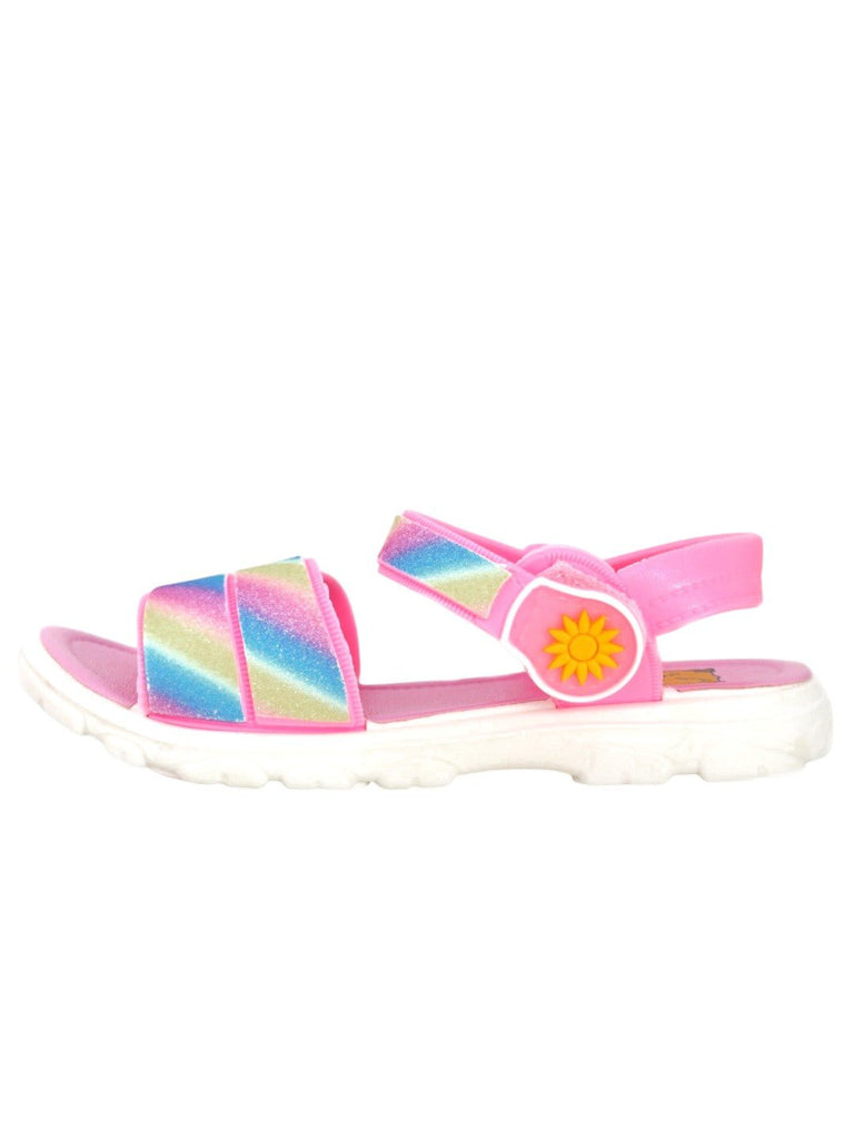 Sparkling Rainbow Glitter Sandals for Trendy Comfort-Side View