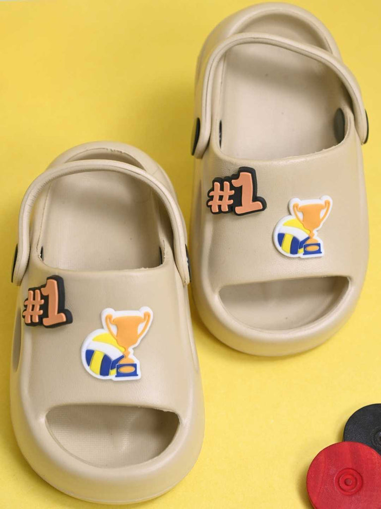 Sporty #1 Trophy Charms Sandals for Boys – Beige - Creative View
