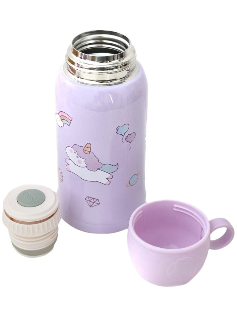 Stainless Steel Unicorn Flask Water Bottle, Purple - Full View